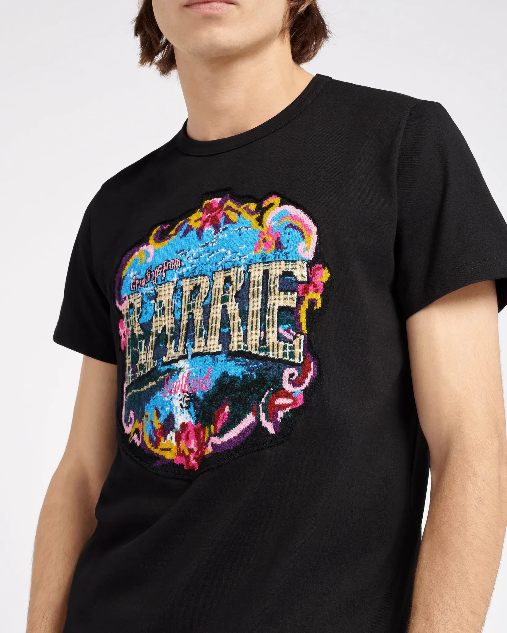 Women Barrie T-Shirt with Greetings patch in cashmere