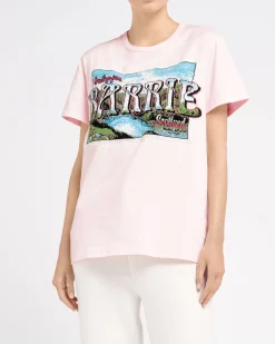 Women Barrie T-Shirt with Greetings patch in cashmere