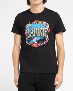 Women Barrie T-Shirt with Greetings patch in cashmere