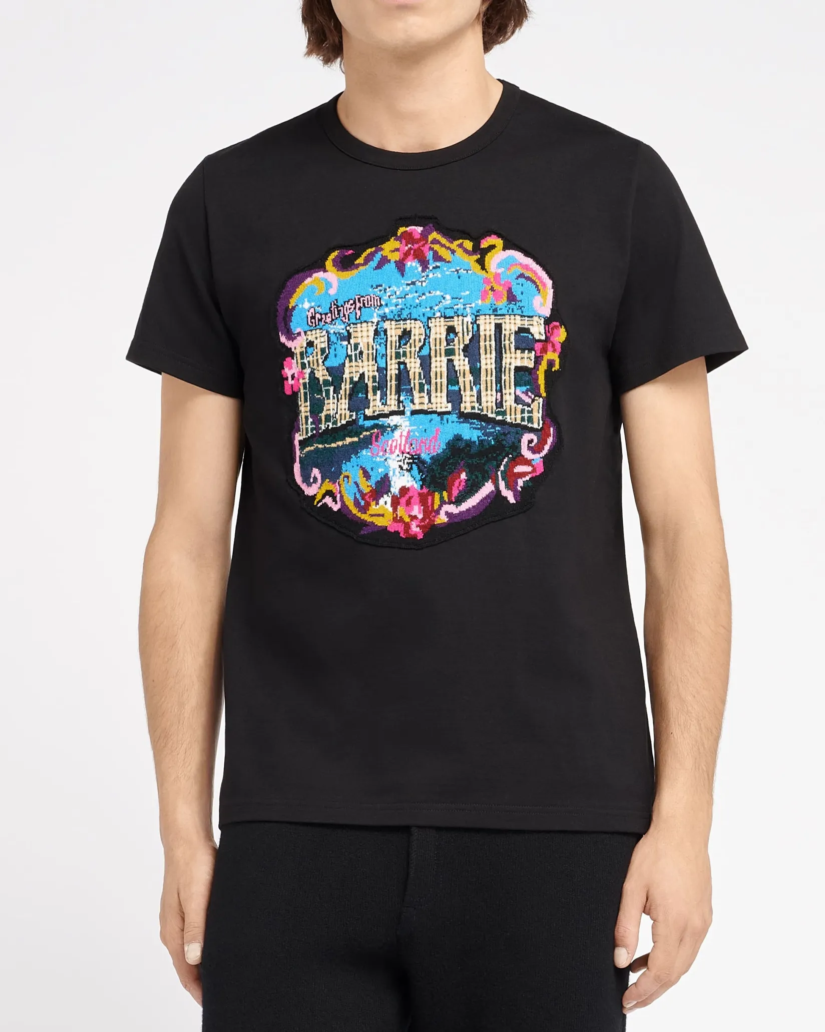 Women Barrie T-Shirt with Greetings patch in cashmere