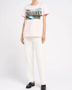Women Barrie T-Shirt with Greetings patch in cashmere
