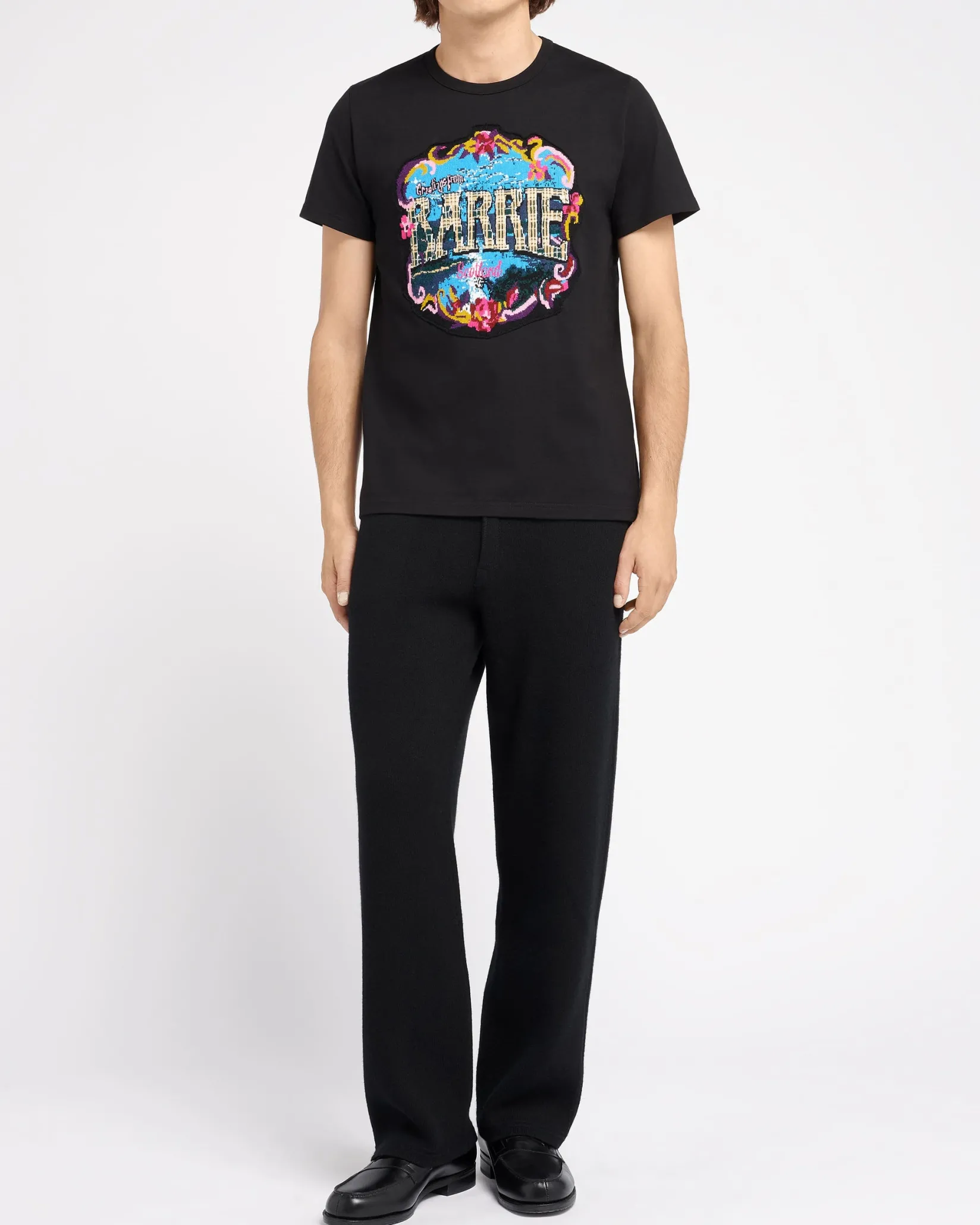 Women Barrie T-Shirt with Greetings patch in cashmere
