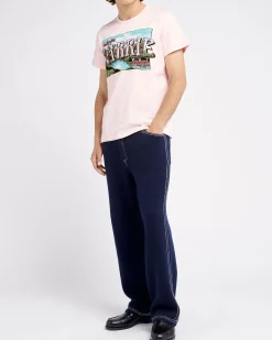Women Barrie T-Shirt with Greetings patch in cashmere