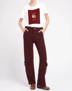 Women Barrie T-shirt with printed cashmere patch