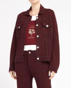 Women Barrie T-shirt with printed cashmere patch