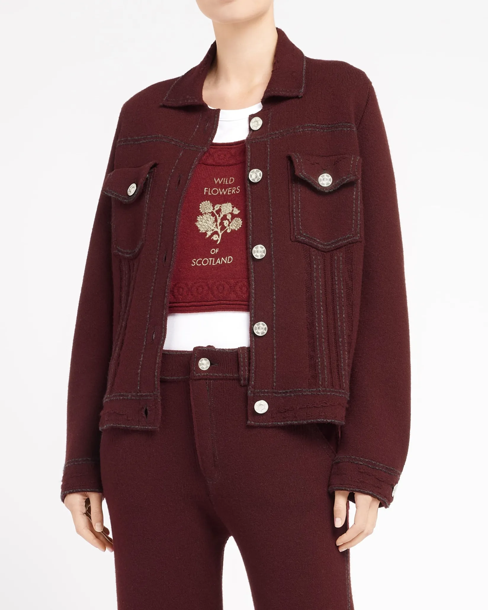 Women Barrie T-shirt with printed cashmere patch