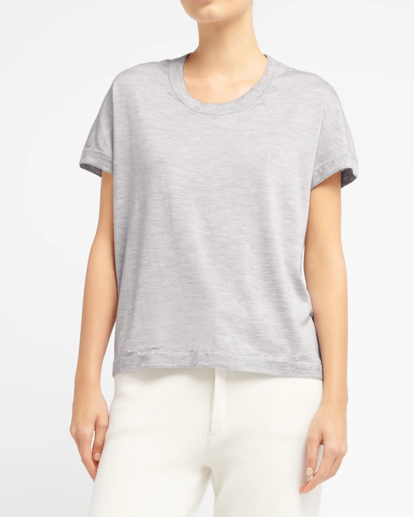 Women Barrie Ultra-fine cashmere round-neck top