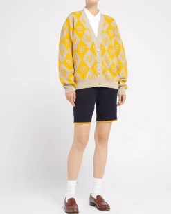 Women Barrie V-neck cashmere and wool cardigan with a butterfly motif
