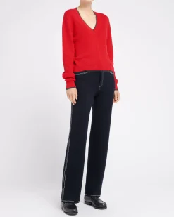 Women Barrie V-neck jumper in lightweight cashmere