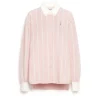 Women Barrie Wide striped cashmere and cotton shirt