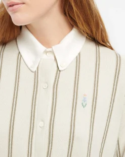 Women Barrie Wide striped cashmere and cotton shirt