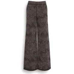 Women Barrie Wide-leg cashmere trousers with thistle motif